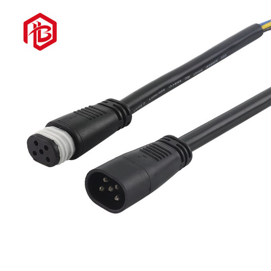Industrial Circular Waterproof Flat Plug 4 Pin Plug Black and White Color